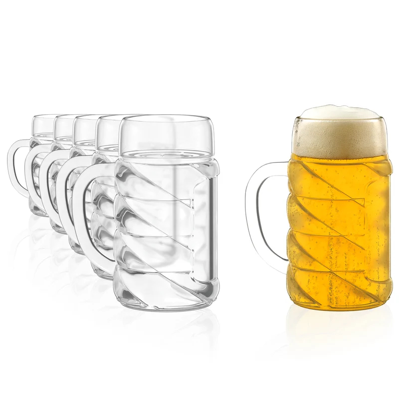 Bierkrug mit Schild 0,50 l Diamond 6er Set