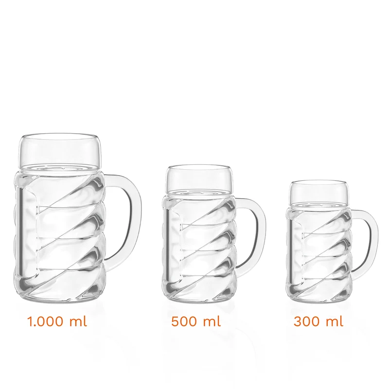Bierkrug mit Schild 0,50 l Diamond 6er Set