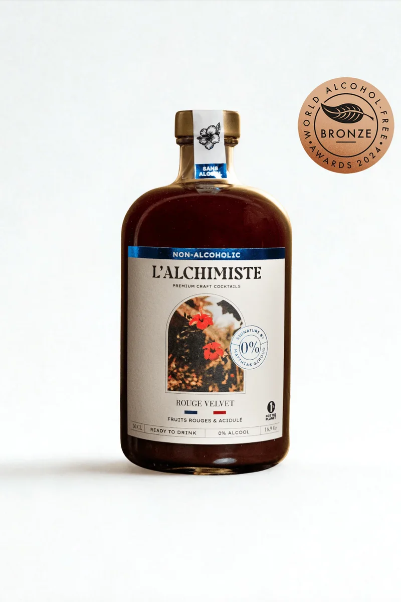 Cocktail acidulé Rouge Velvet 0,0% - L’Alchimiste by Matthias Giroud - 50 cl