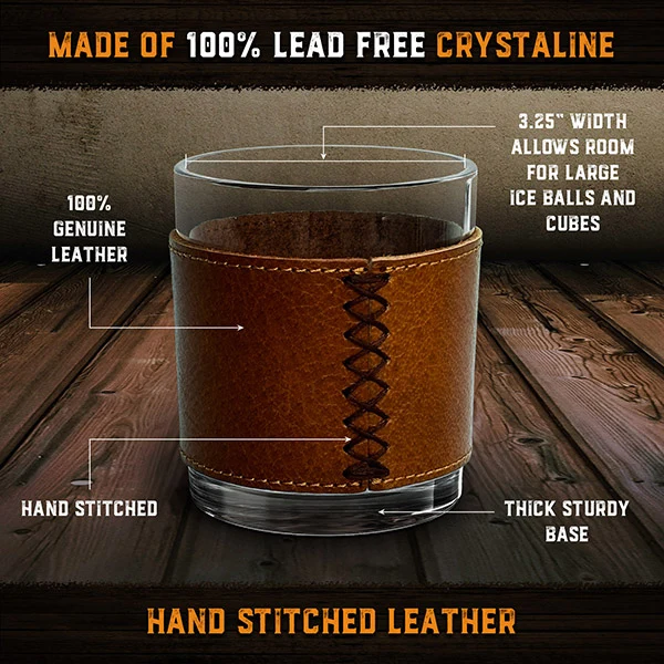 Leather Wrapped Rocks Glasses