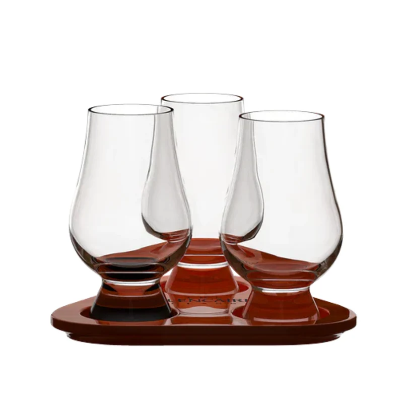 The Glencairn Glass Tasting Set (3 Whiskygläser & 1 Holztablett)
