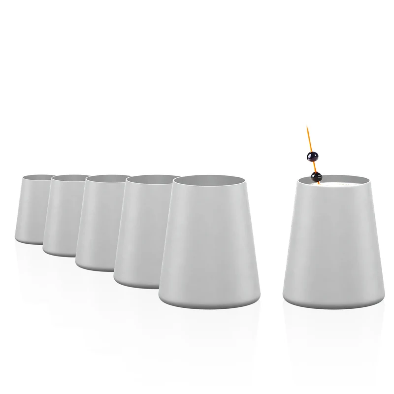 Becher Power Weiß/Silber 6er Set