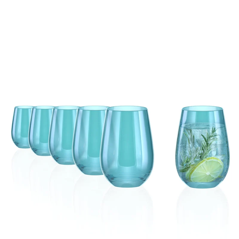 Longdrinkbecher Türkis Mirror 6er Set