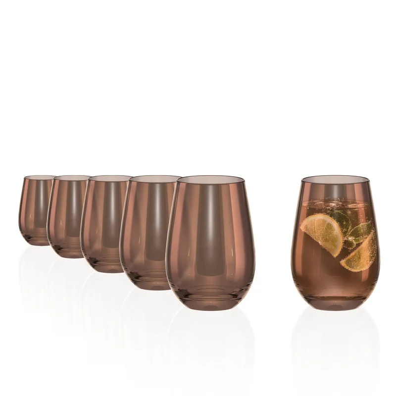 Longdrinkbecher Braun Mirror 6er Set