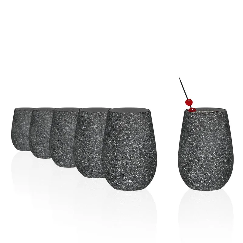 Becher Dunkelgrau Stones 6er Set