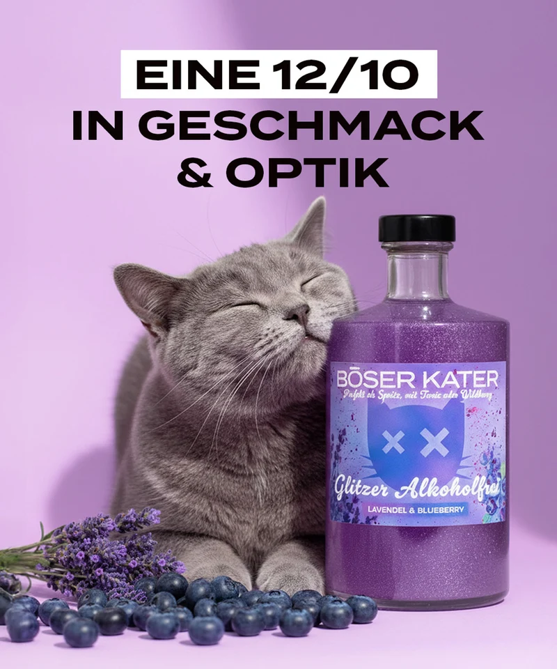 Böser Kater Lavendel & Blueberry mit Glitzer