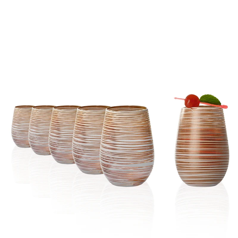 Becher Weiß/Bronze Twister 6er Set