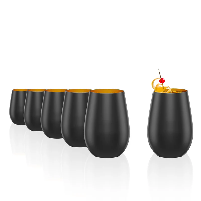 Becher Schwarz/Gold Elements 6er Set