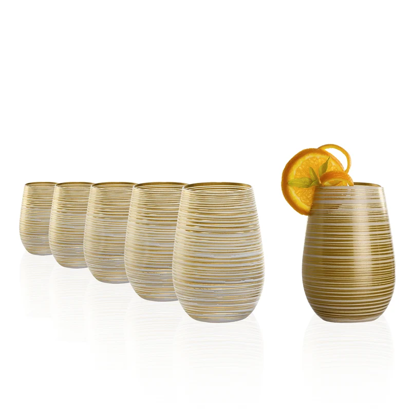 Becher Weiß/Gold Twister 6er Set