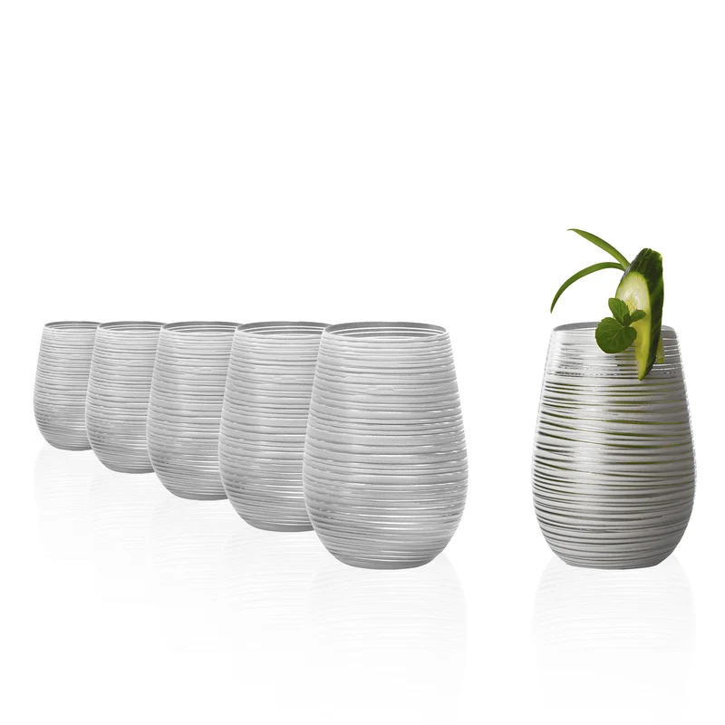 Becher Weiß/Silber Twister 6er Set