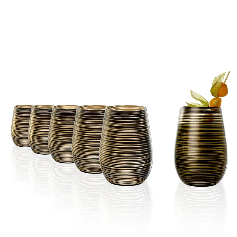 Becher Schwarz/Gold Twister 6er Set