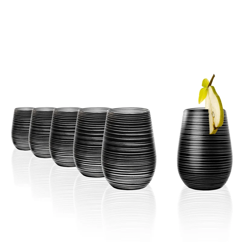 Becher Schwarz/Silber Twister 6er Set