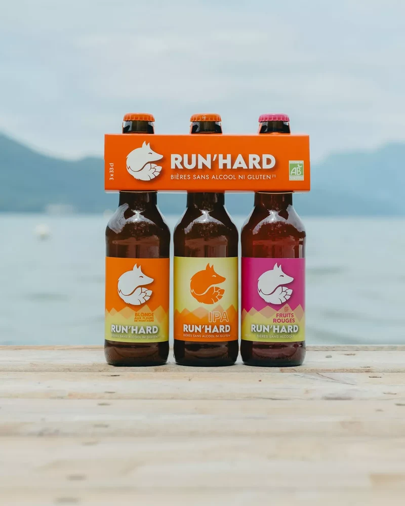 Bière blonde RUN'HARD sans alcool ni gluten 0,4% - 33 cl