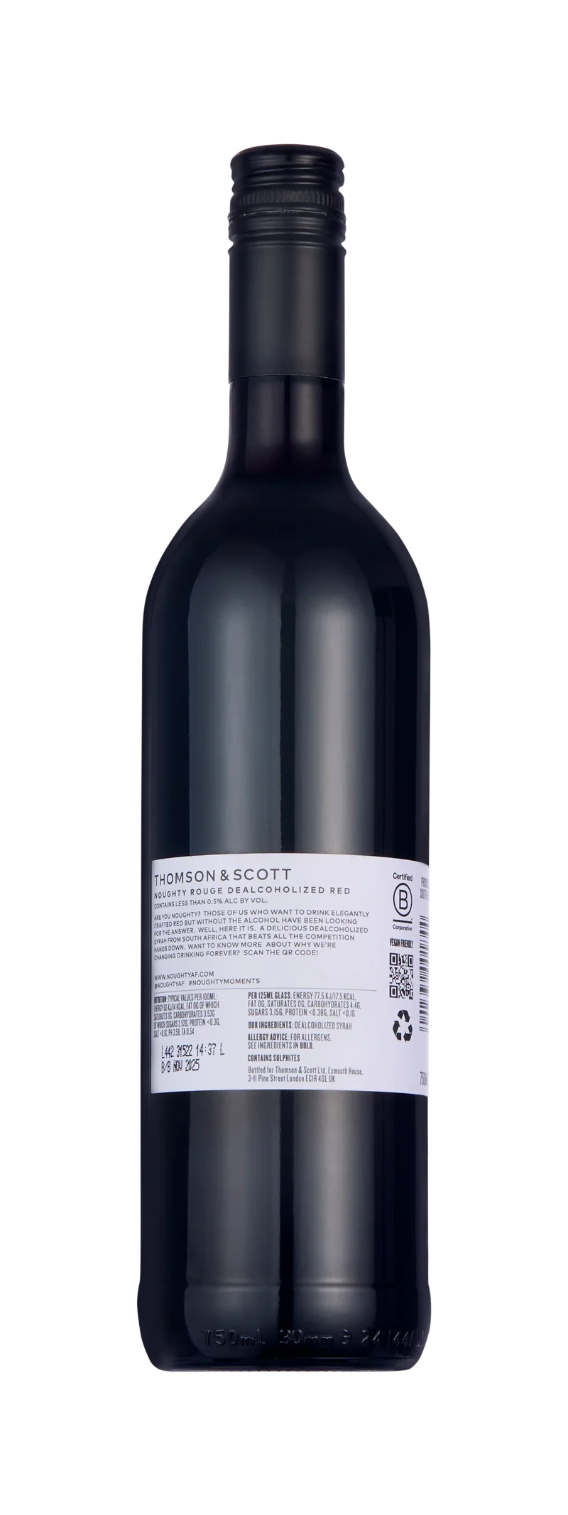 Noughty vin rouge 0.5% sans alcool