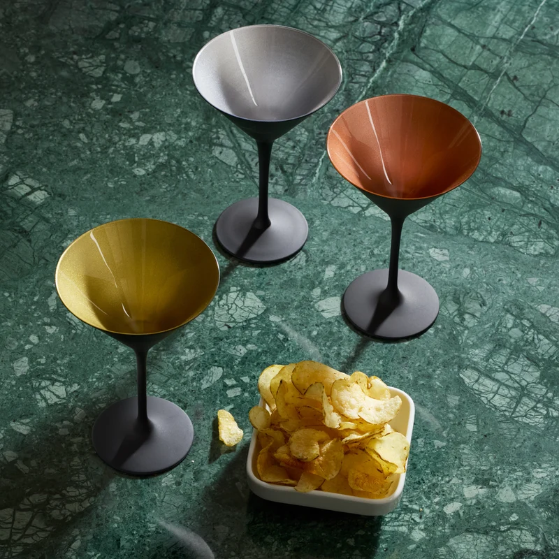 Cocktailschale Schwarz/Bronze Elements 6er Set