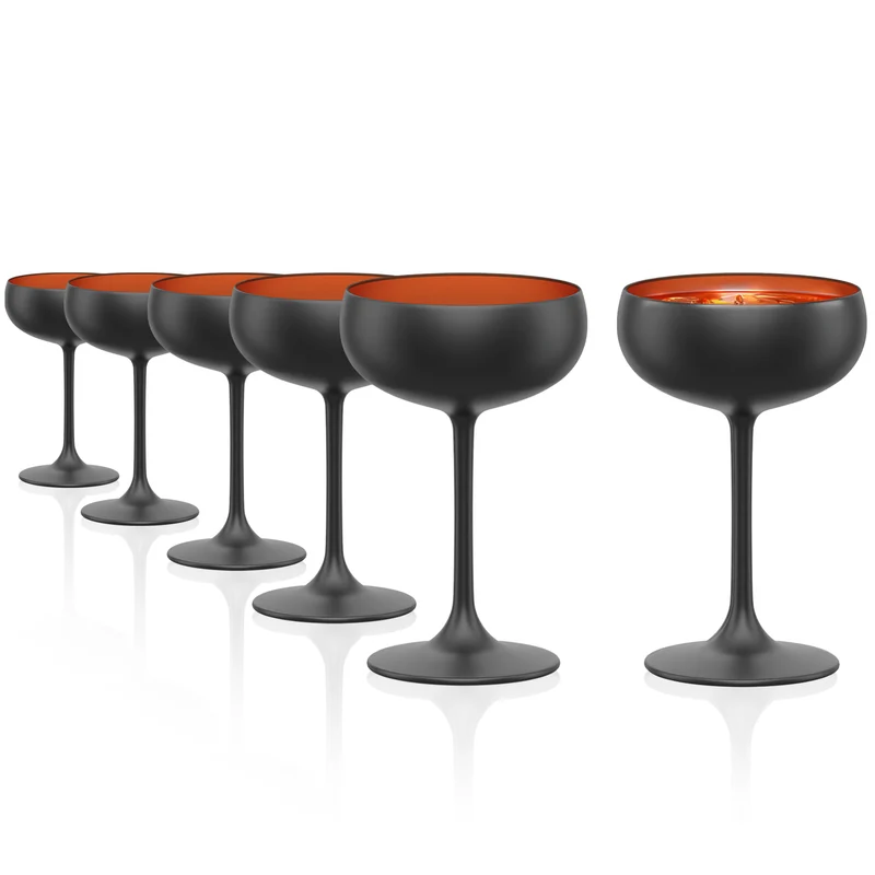 Sektschale Schwarz/Bronze Elements 6er Set
