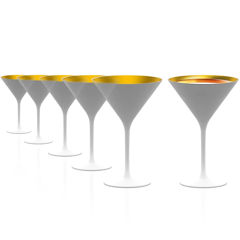 Cocktailschale Weiß/Gold Elements 6er Set