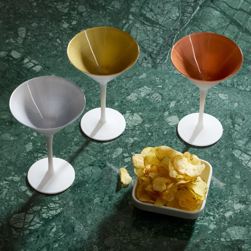 Cocktailschale Weiß/Silber Elements 6er Set