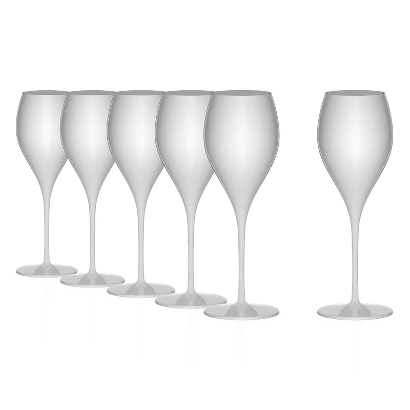 Champagnerglas matt-weiß Prestige 6er Set
