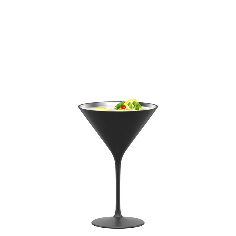 Cocktailschale Schwarz/Silber Elements 6er Set