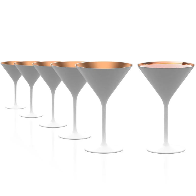 Cocktailschale Weiß/Bronze Elements 6er Set
