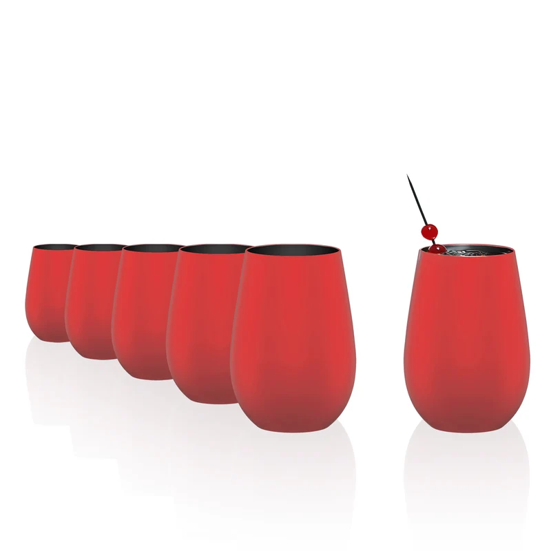 Becher Rot/Schwarz Elements 6er Set