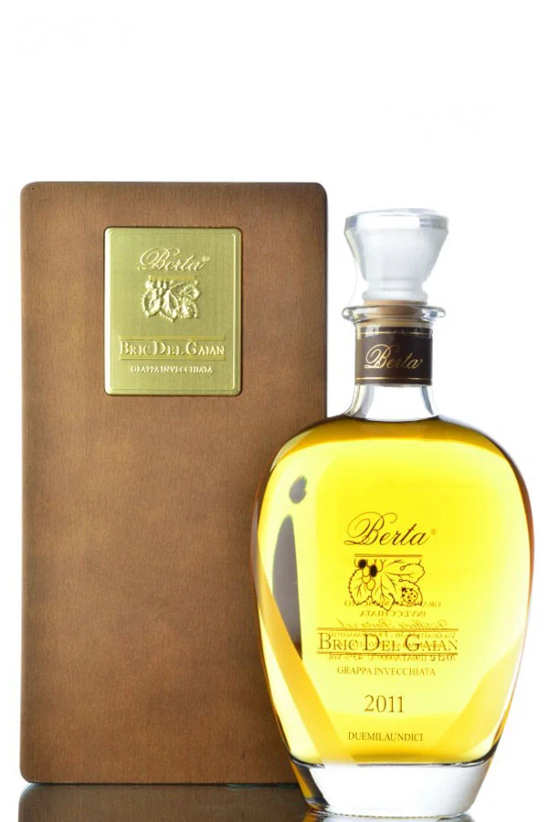 Berta Bric del Gaian Grappa di Moscato mit Holzkiste 44% vol. 0.7l