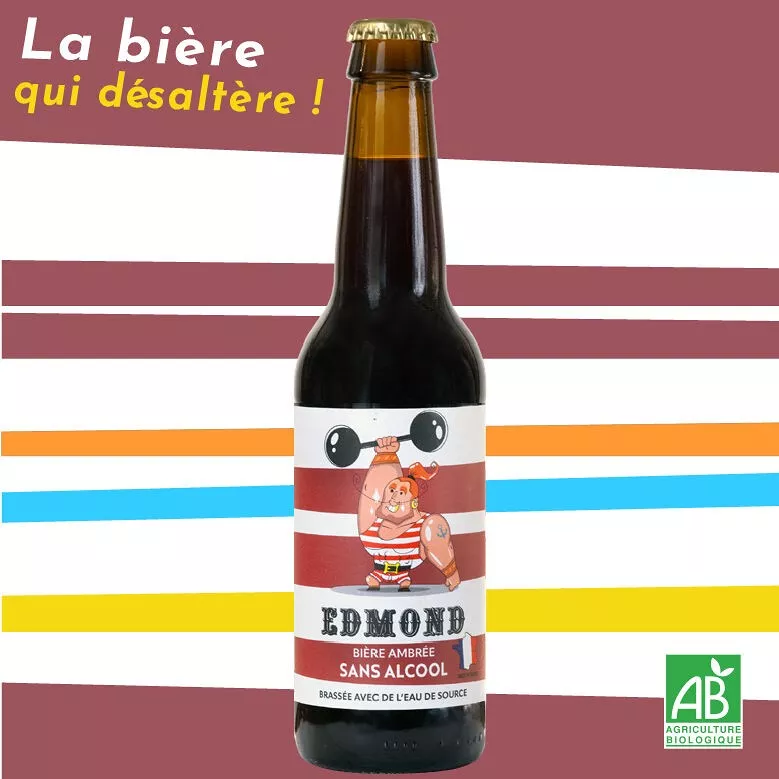Bière Edmond dark amber & bio 0,5% sans alcool