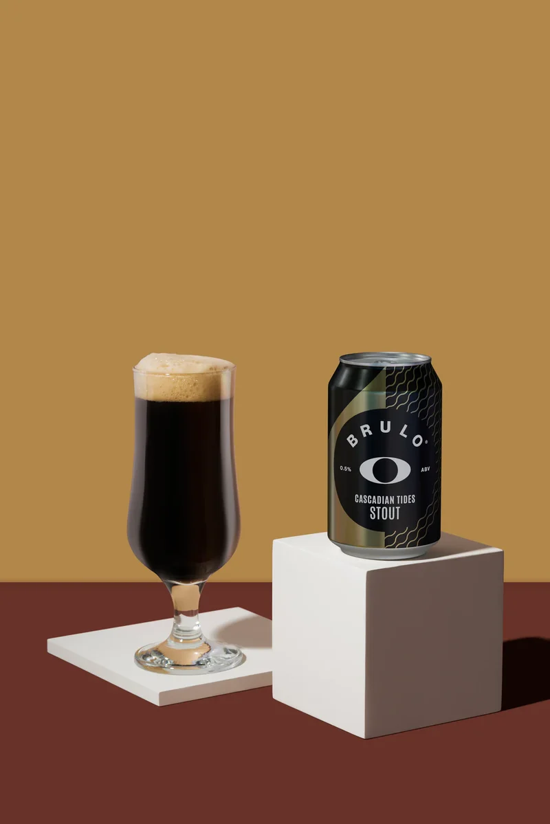 Bière Brulo Cascadian Tides Stout sans alcool 0.5%