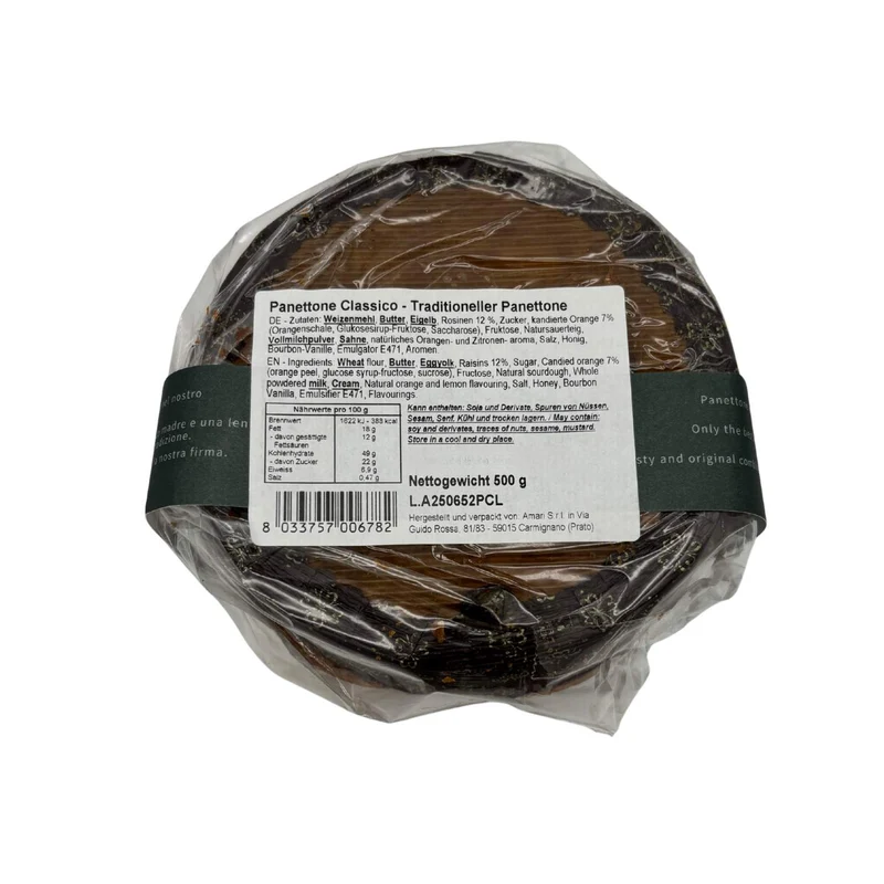 Panettone Amari classico mit Rosinen und kandierten Orangen 500g