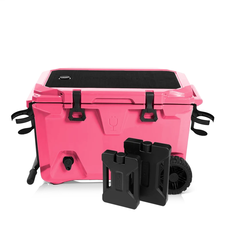 BrüTank 55-Quart Double Drink Holder Cooler Bundle | Neon Pink