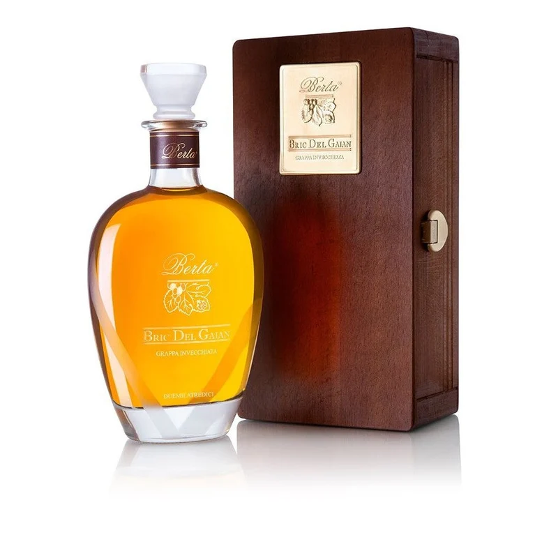 Distillerie Berta Grappa Bric del Gaian 2017 in edler Holzkiste 0,7L 43%