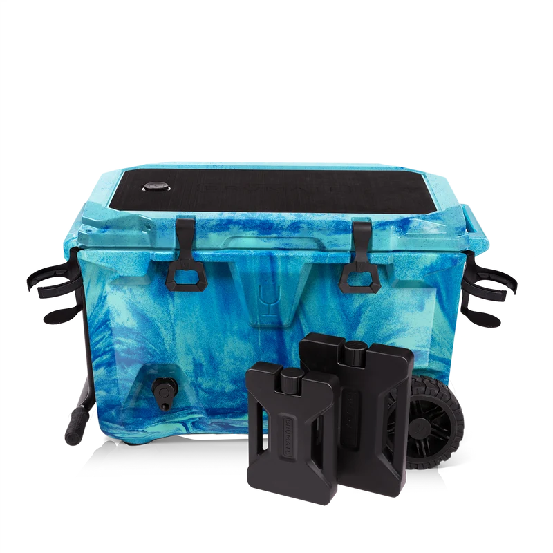 BrüTank 55-Quart Double Drink Holder Cooler Bundle | Ocean Swirl