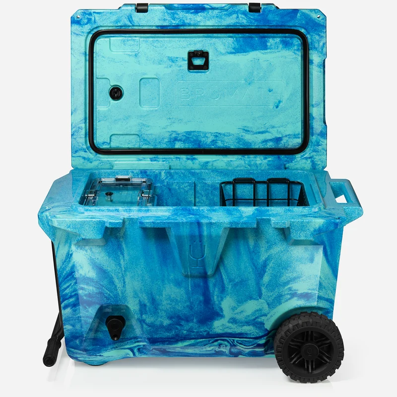 BrüTank 55-Quart Double Drink Holder Cooler Bundle | Ocean Swirl