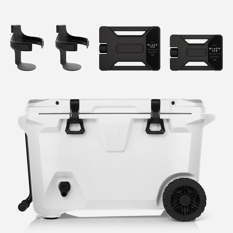 BrüTank 55-Quart Double Drink Holder Cooler Bundle | Ice White