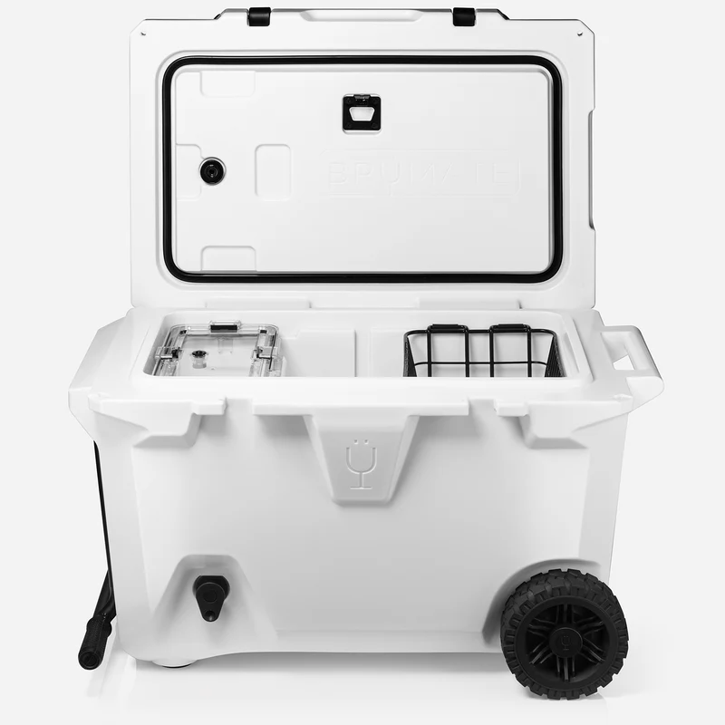 BrüTank 55-Quart Double Drink Holder Cooler Bundle | Ice White