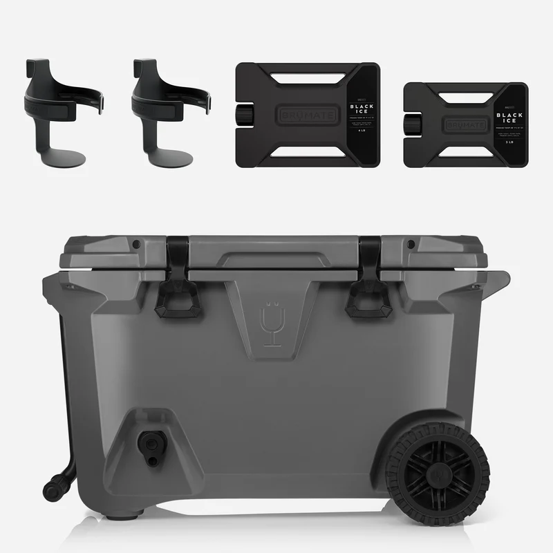 BrüTank 55-Quart Double Drink Holder Cooler Bundle | Charcoal