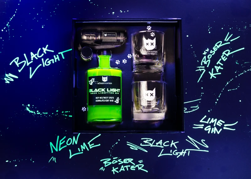Böser Kater Blacklight Geschenkset