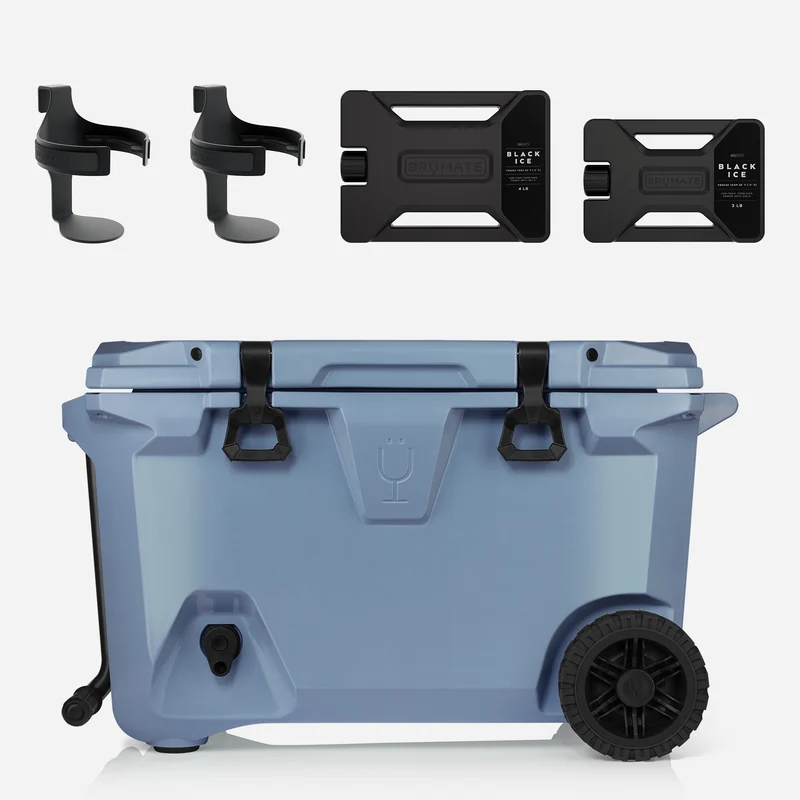 BrüTank 55-Quart Double Drink Holder Cooler Bundle | Denim