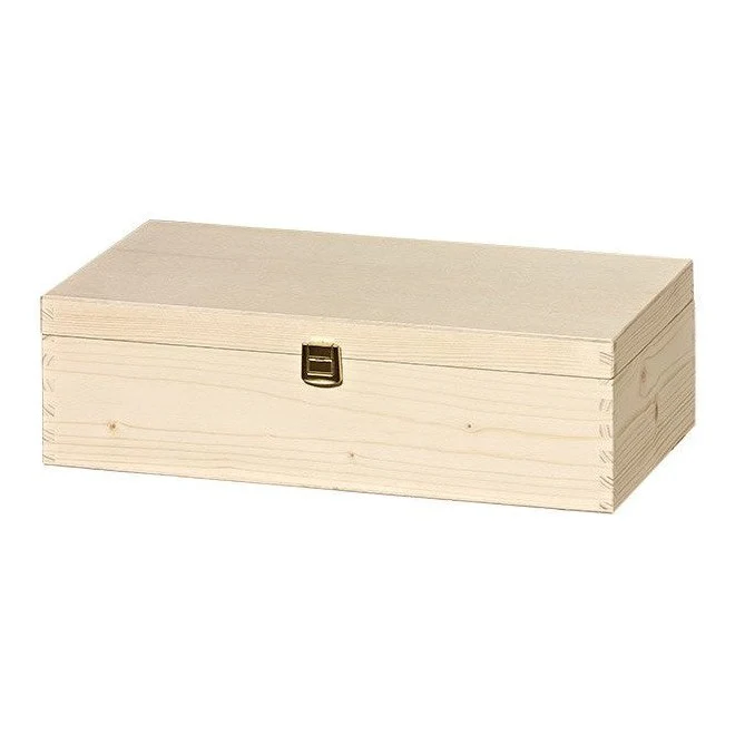 Holzkiste mit Scharnier - 3er Natur