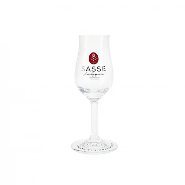 Sasse Glas mit Stiel und Logo Digestifglas