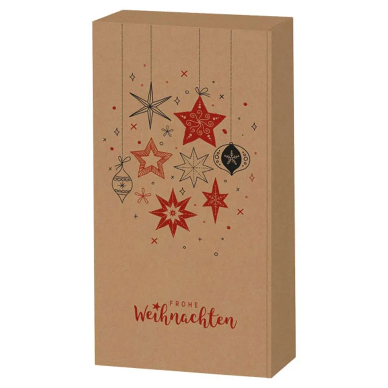 Präsentkartonage 2er Weihnachtsfest Frohe Weihnachten Kraftpapier
