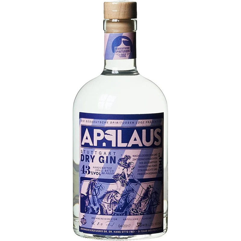 Applaus Stuttgart Dry Gin 43% 0,5 Liter