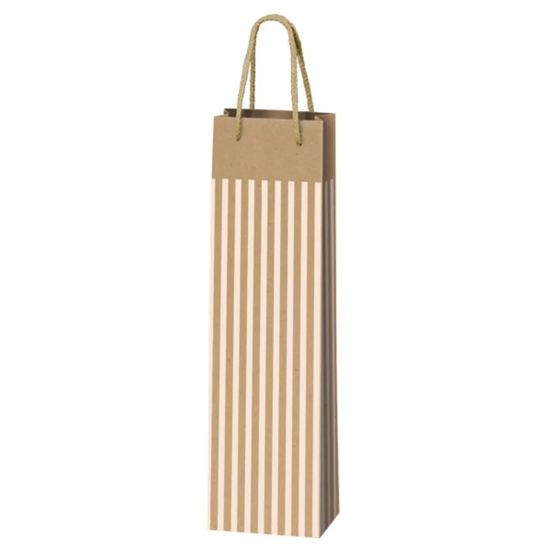 1er Präsenttüte Kraftpapier Streifen weiß/natur
