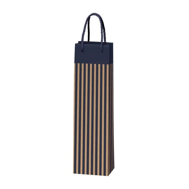 1er Präsenttüte Kraftpapier Streifen blau/natur