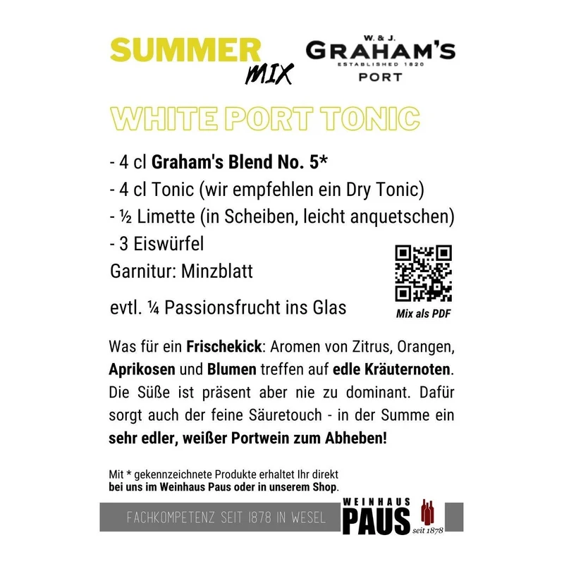 Graham's White Port Blend No 5 Douro 0,75L