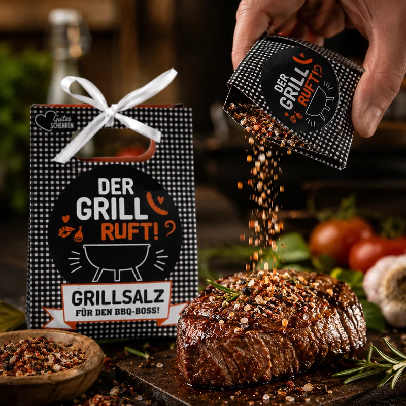 Grill & BBQ Geschenk Set | Gewürze, Senf & Currywurst Spirituose