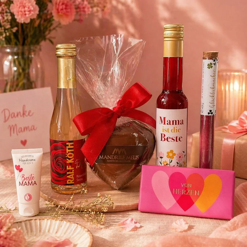 Muttertag Geschenkset | süße Leckereien und Likör für Mama | Premium Muttertag Geschenk mit Alkohol
