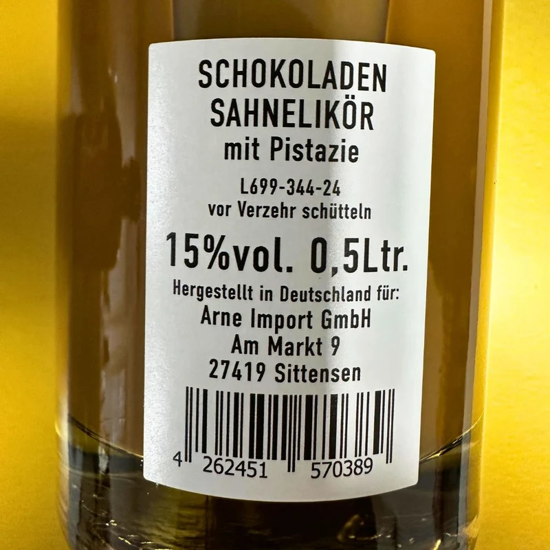 Dubai Schokolade Sahnelikör | trendiger Schoko Pistazie Likör Dubai Style | 0,5L | 15%