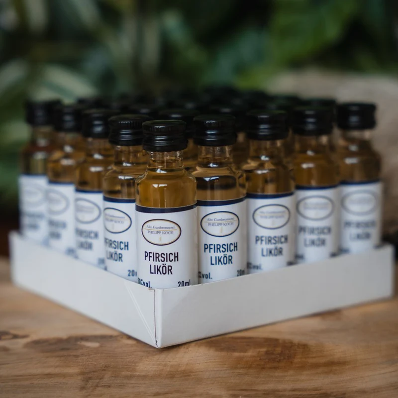 Pfirsich Likör Shots | 25 x 2CL | sonnig-leichter Party-Schnaps 20%